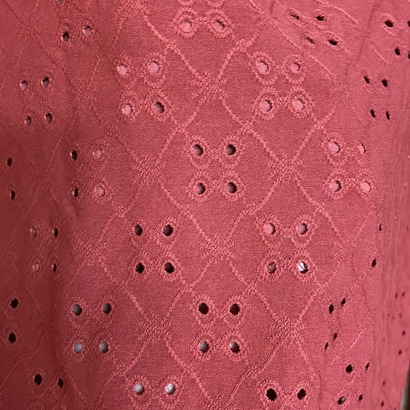 Culture Code size large long sleeve eyelet rust colored soft and stretchy blouse - Picture 7 of 9